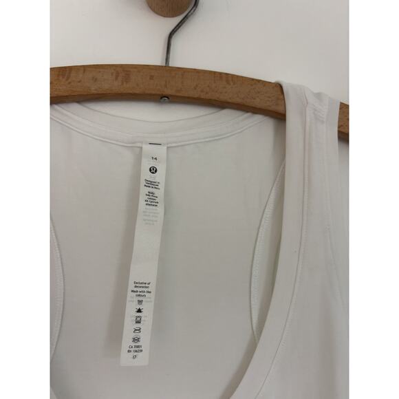 Lululemon Womens Tank Top Size 14 White Sleeveless Racer Back - Picture 4 of 6